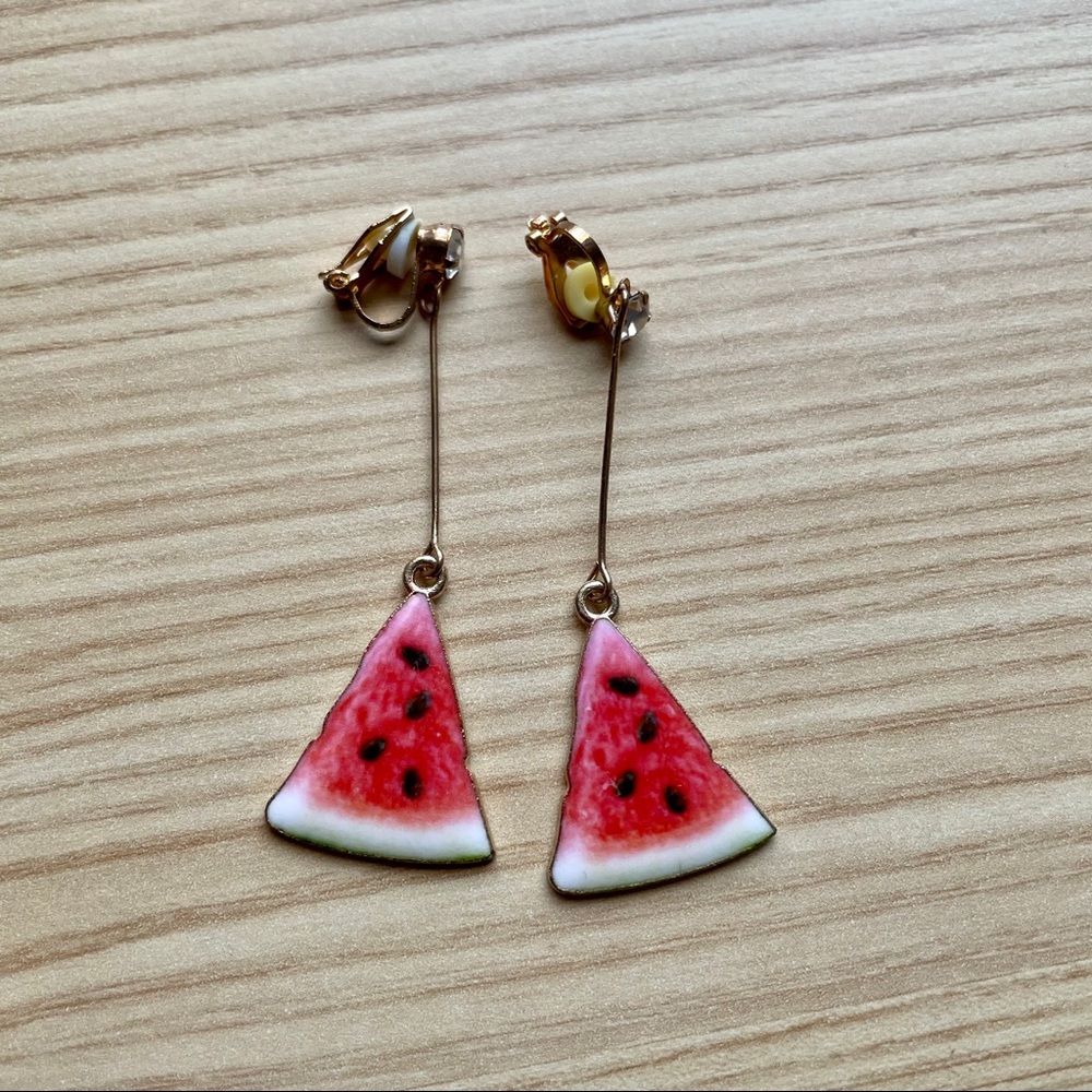 Watermelon Clip On Earrings